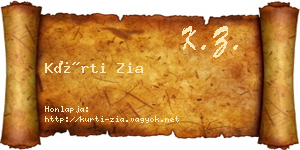 Kürti Zia névjegykártya
